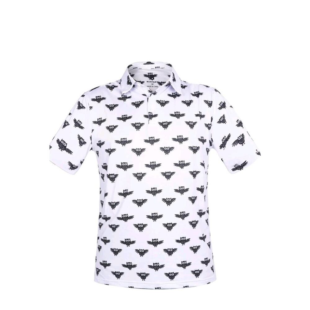 Golf Shirts Men’s Performance Dry-Fit Golf Polo UPF 50+ Sz Medium Collared Owls